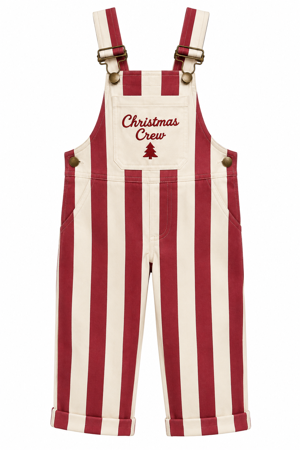 Burgundy Stripe Christmas Denim Dungarees – Christmas Crew