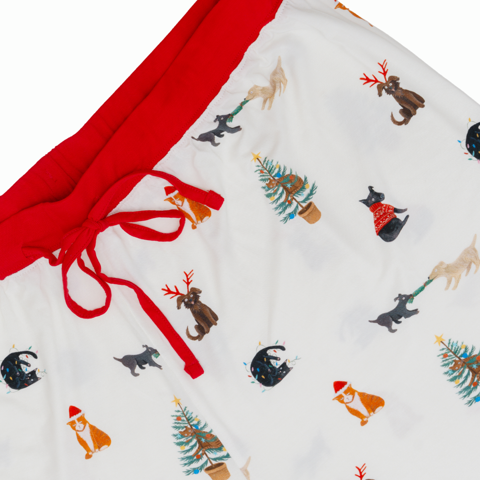Adult Bamboo Pajamas in Santa Paws (Unisex)
