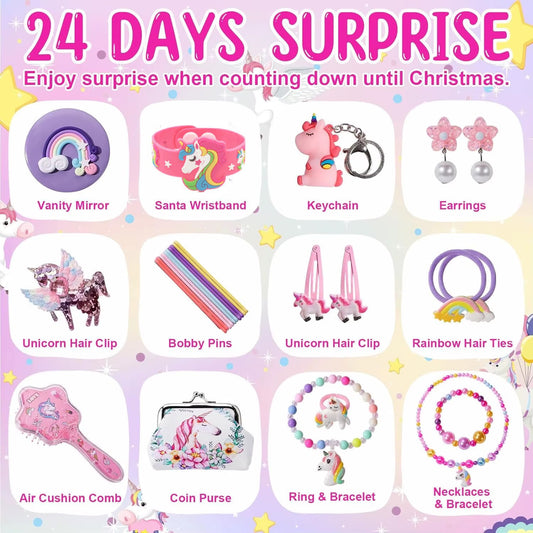 Kids Advent Calendar – 24 Days of Unicorn Jewellery & Accessories