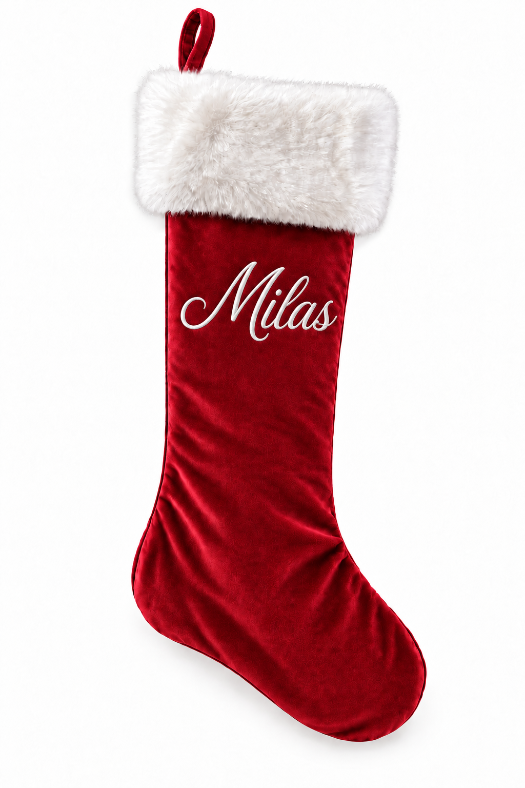 Large Personalised Embroidered Christmas Stocking – Burgundy