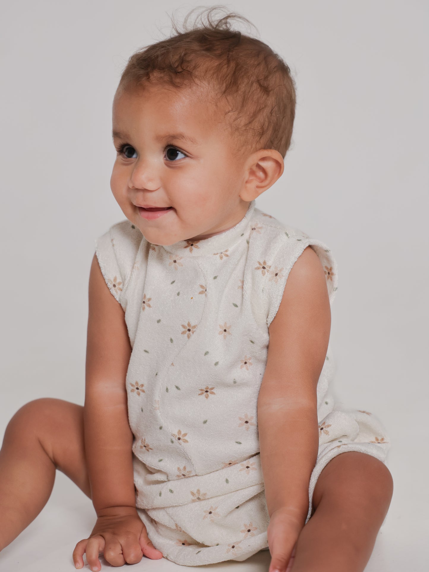 Star Flower Terry Towelling Dress + Head scarf