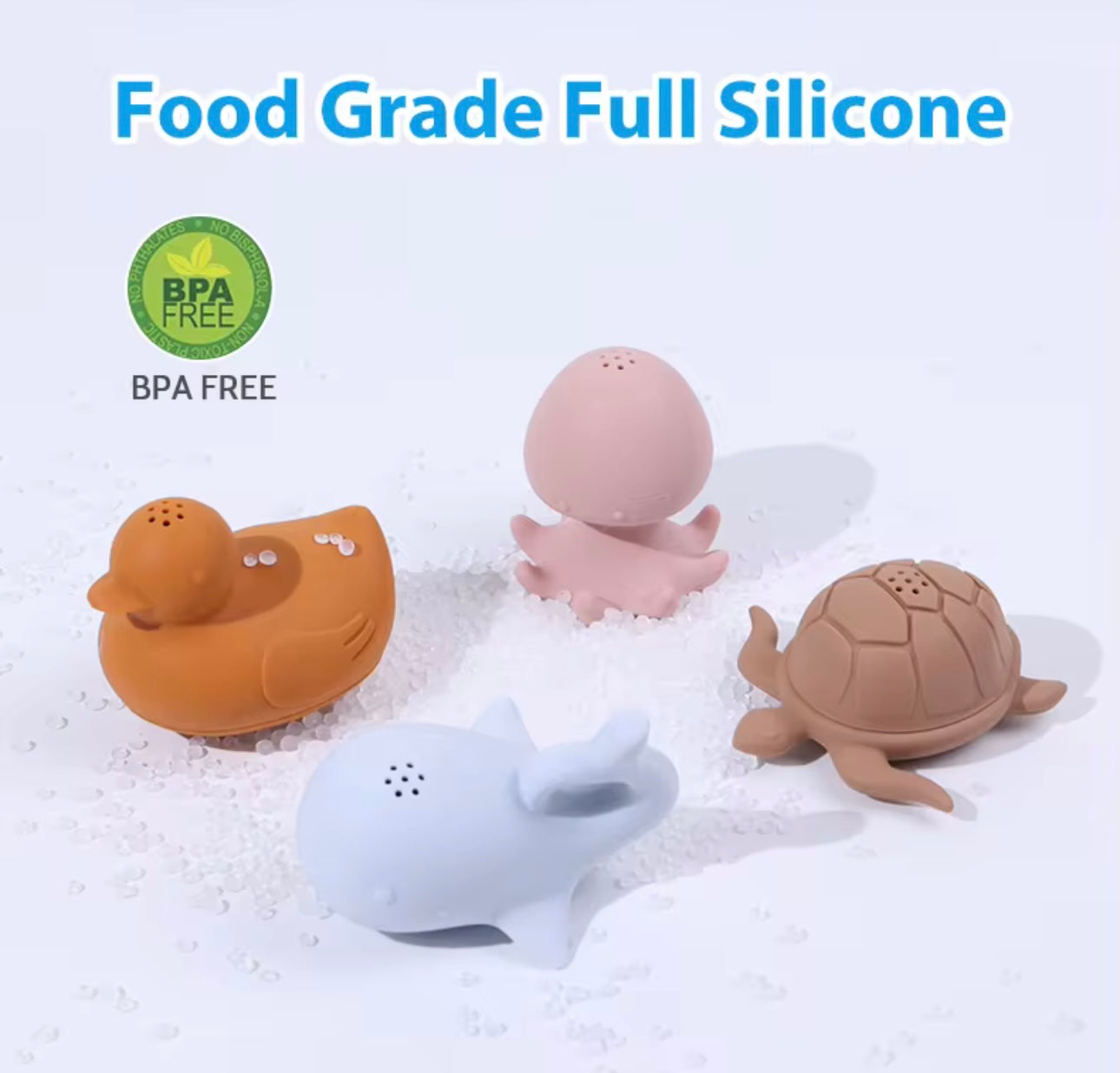 Soft Silicone Bath Toys Set (4pcs)