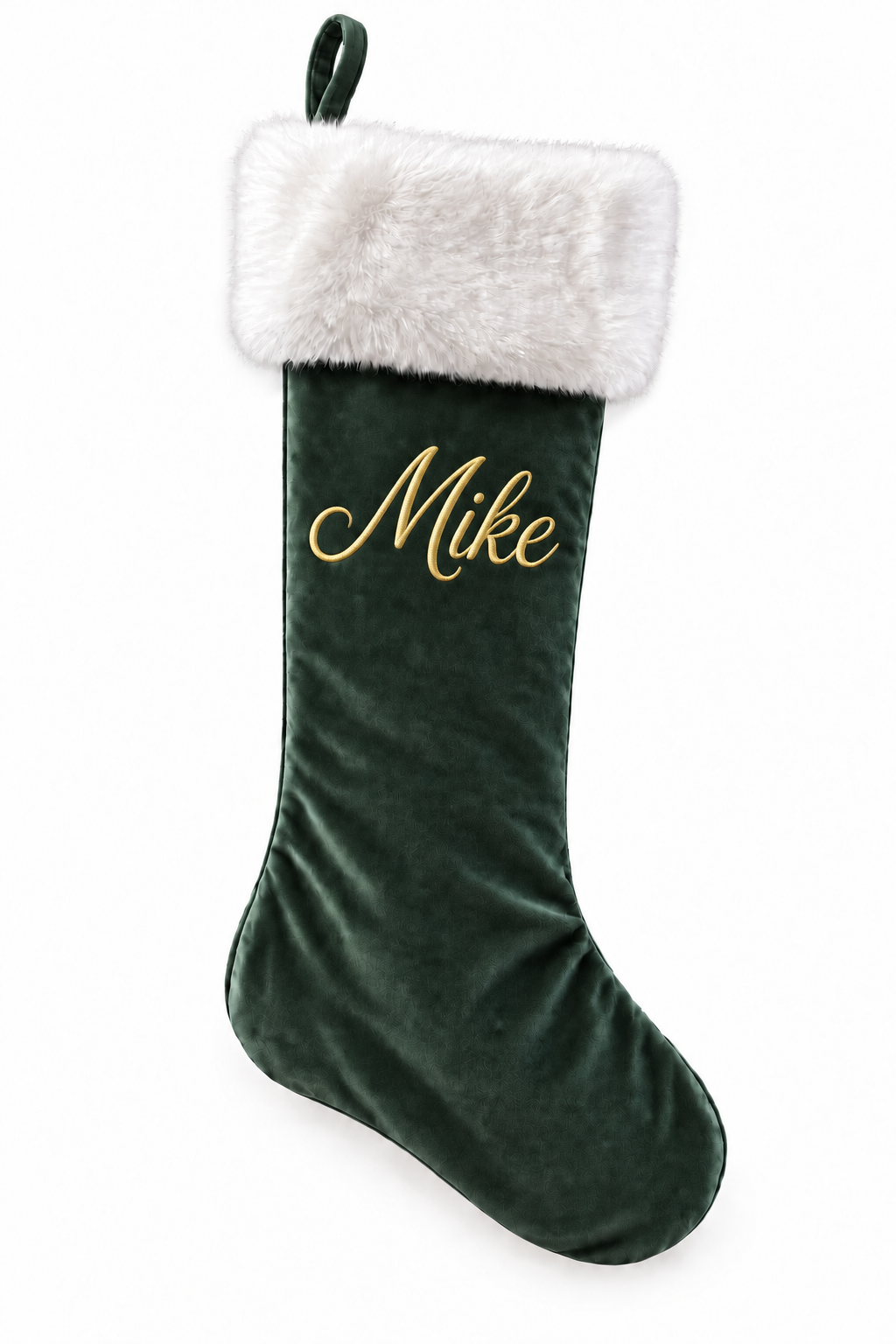 Large Personalised Embroidered Christmas Stocking – Green