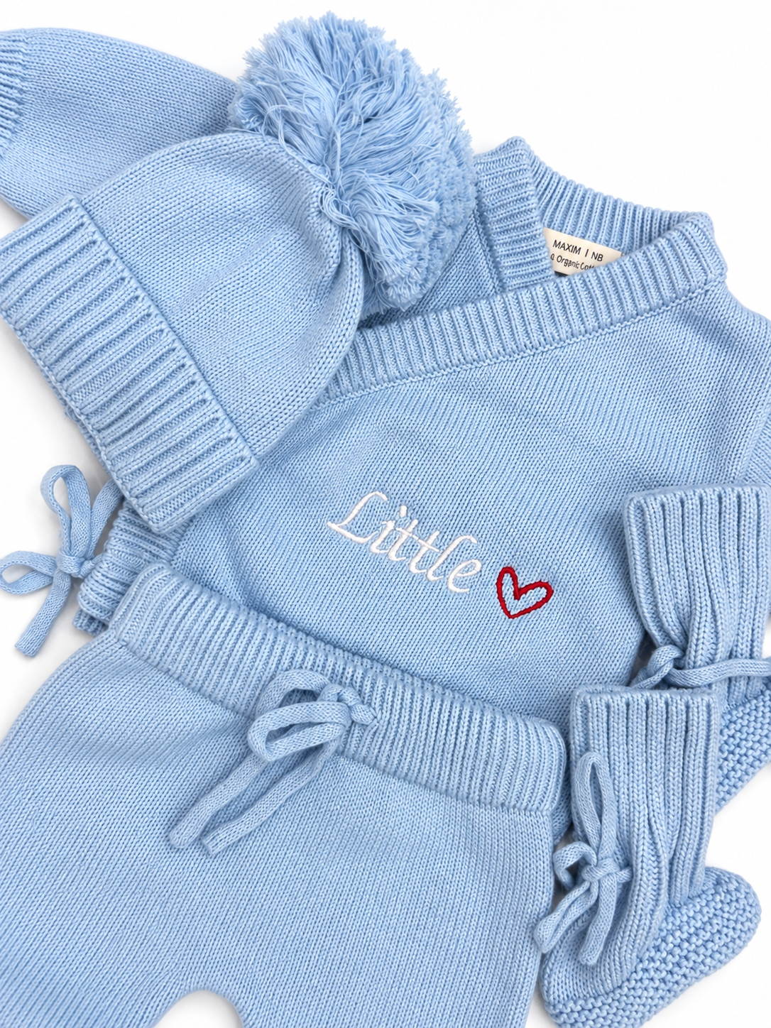 Little Love Organic Cotton Newborn Gift Set – Baby Blue