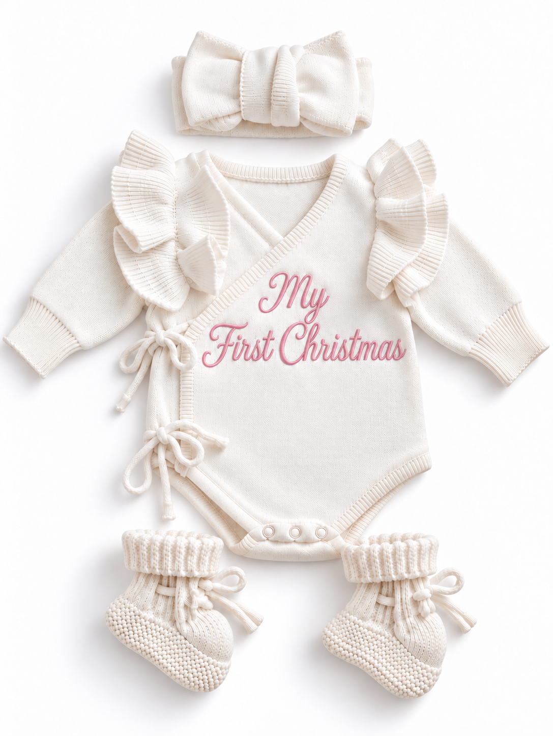 My First Christmas Baby Knitted Outfit Set – 3 Piece