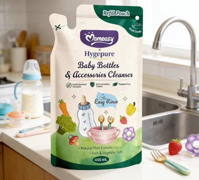 Hygepure baby bottle and accessories cleanser refill pouch 450ml eco friendly packaging