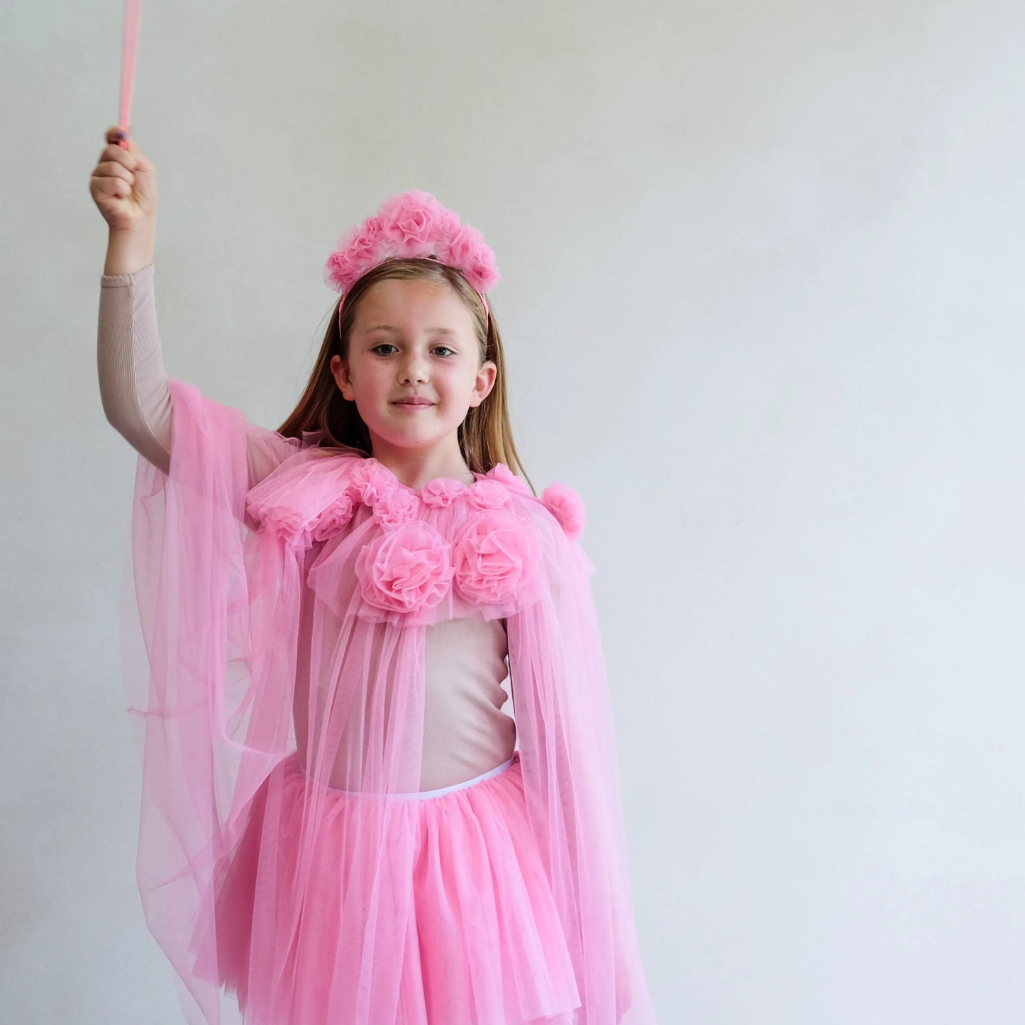 Pink Ruffle Flower Cape