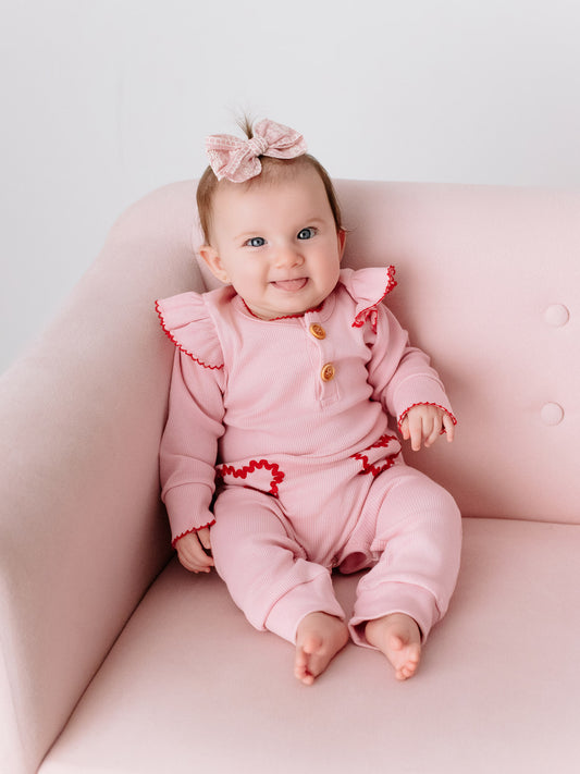 Aurelia Ribbed Heart Playsuit