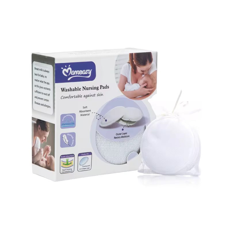Soft reusable cotton nursing breast pads for breastfeeding and postpartum care