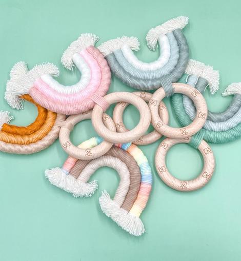 WOODEN MACRAME TEETHER - Maxims Baby Store