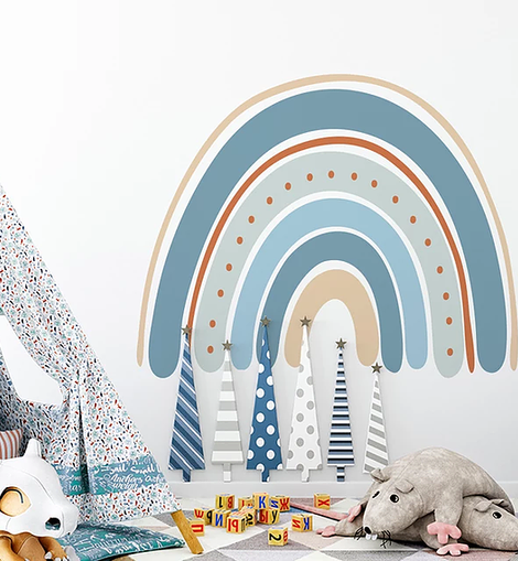 BLUISH RAINBOW WALL STICKER - Maxims Baby Store
