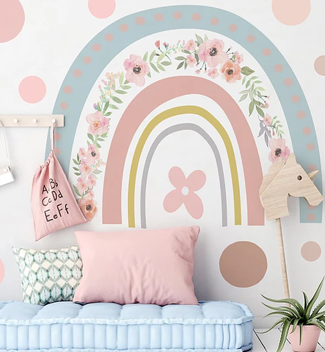 FLORAL BOHO RAINBOW WALL STICKER - Maxims Baby Store