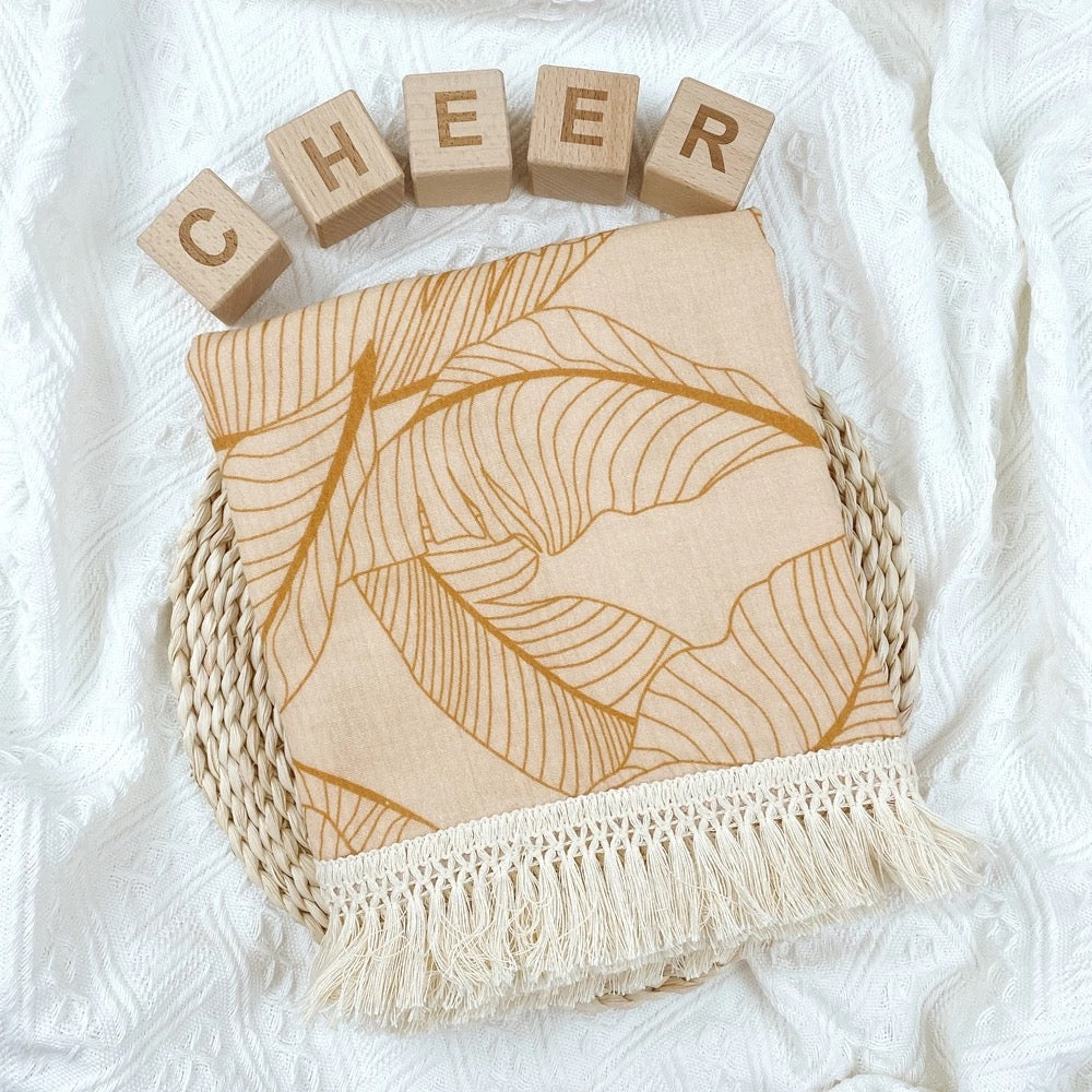 Parker Leaf Fringe Blanket