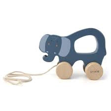 Trixie: Wooden Pull Along Toy-Mrs Elephant
