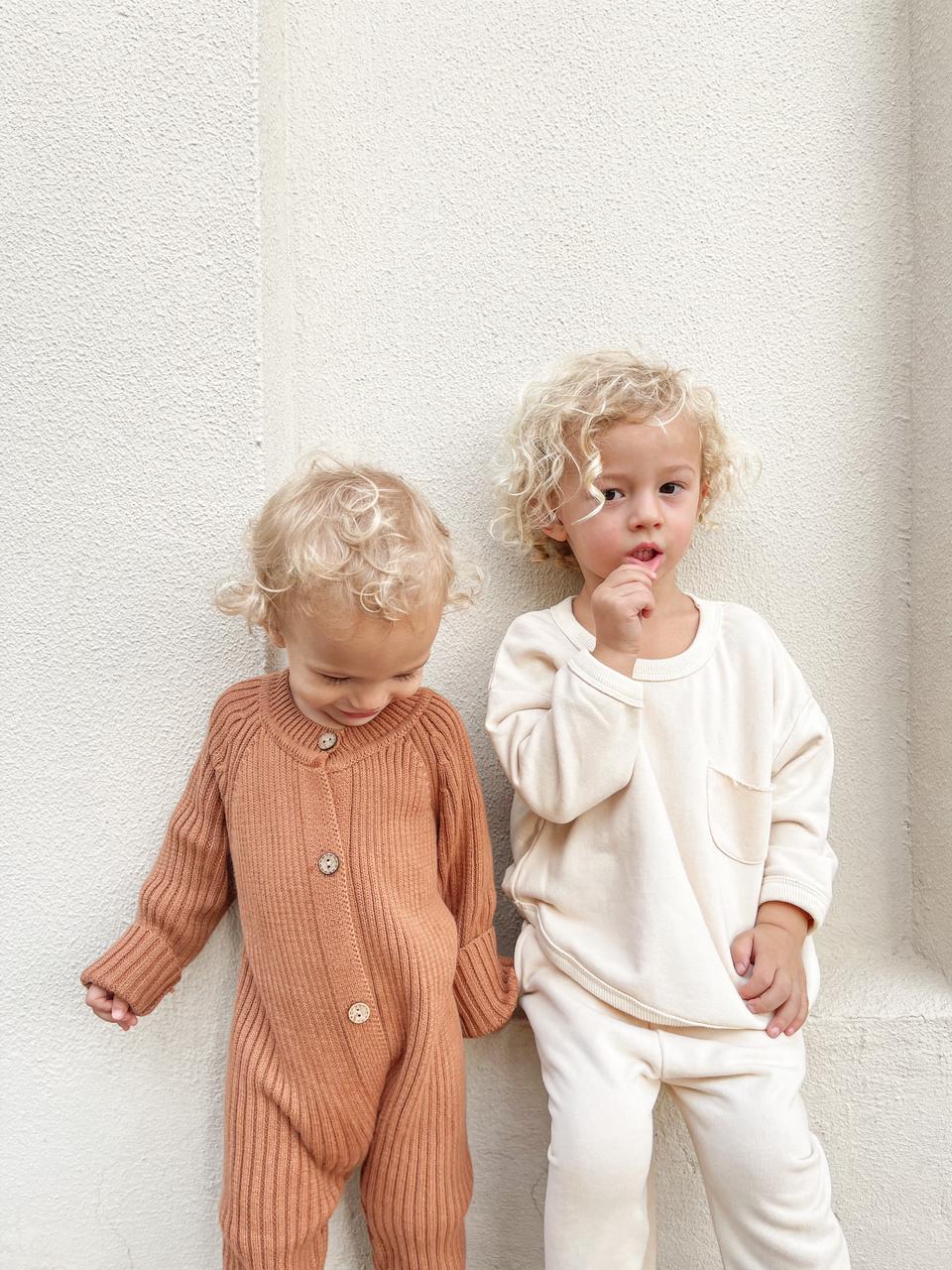 OLAF KNITTED JUMPSUIT (BROWN - Maxims Baby Store