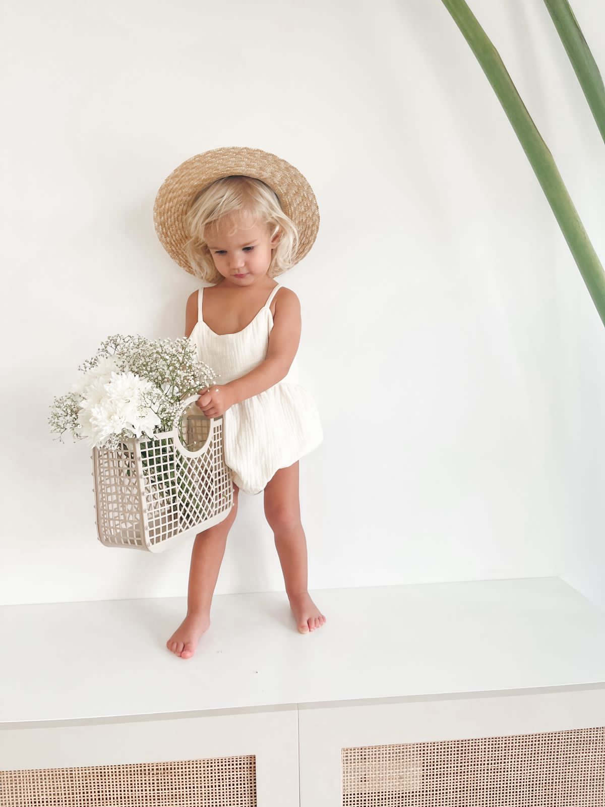 Sling organic muslin romper