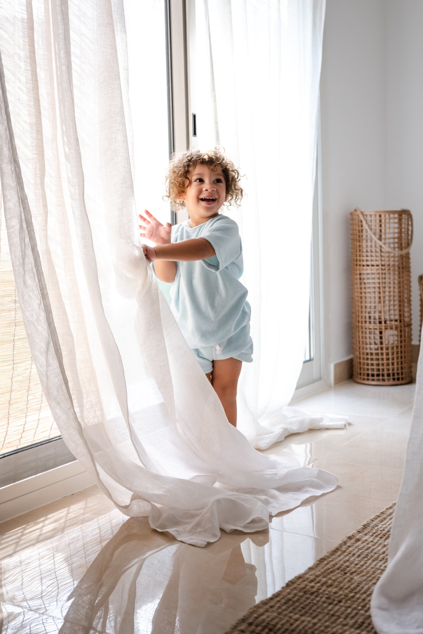 Terry Towelling Set/Romper-Aqua Blue