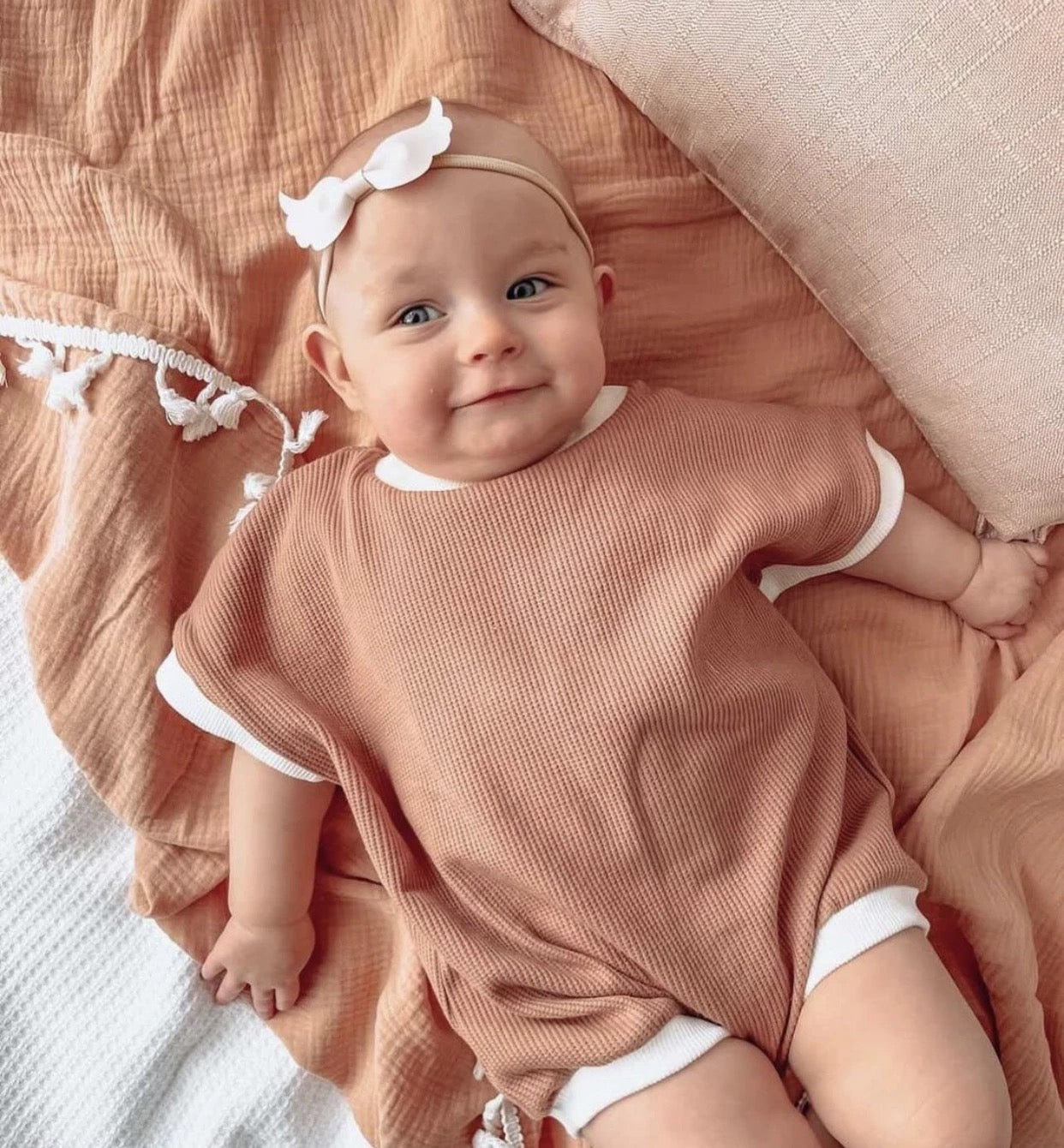 Reese Unisex Waffle Romper