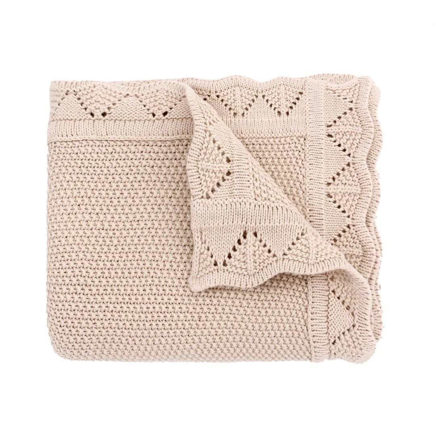 Cashmere hand knitted blanket(organic cotton - Maxims Baby Store