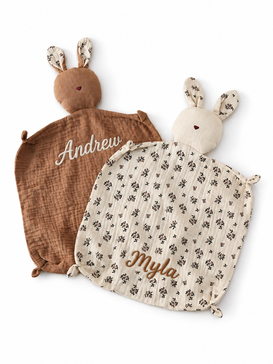 Personalised Muslin Bunny Comforter
