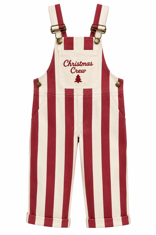 Burgundy Stripe Christmas Denim Dungarees – Christmas Crew