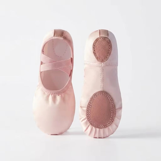 Girls Pink Satin Ballet Shoes