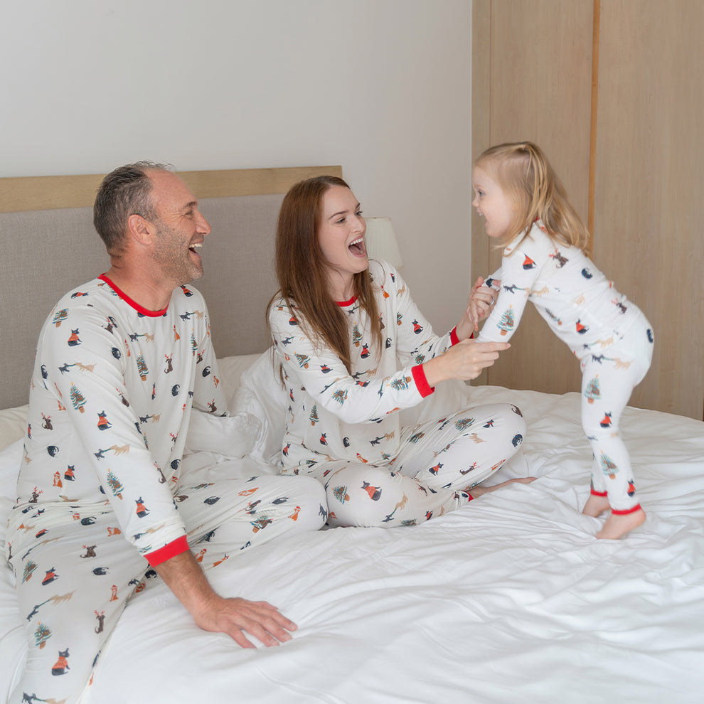Adult Bamboo Pajamas in Santa Paws (Unisex)