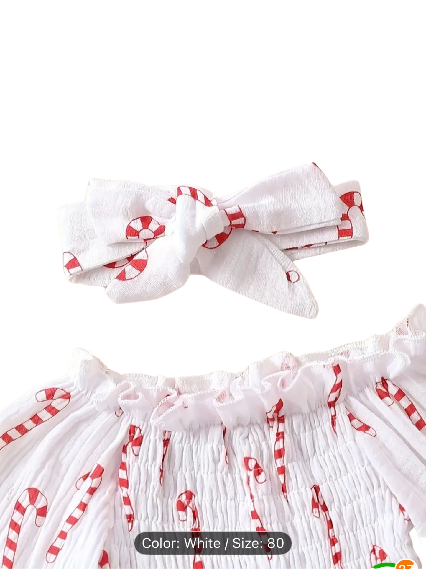 Candy Cane Christmas Romper