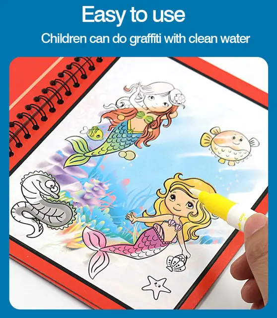 Kids Doodle  Water Painting Book-Princesses