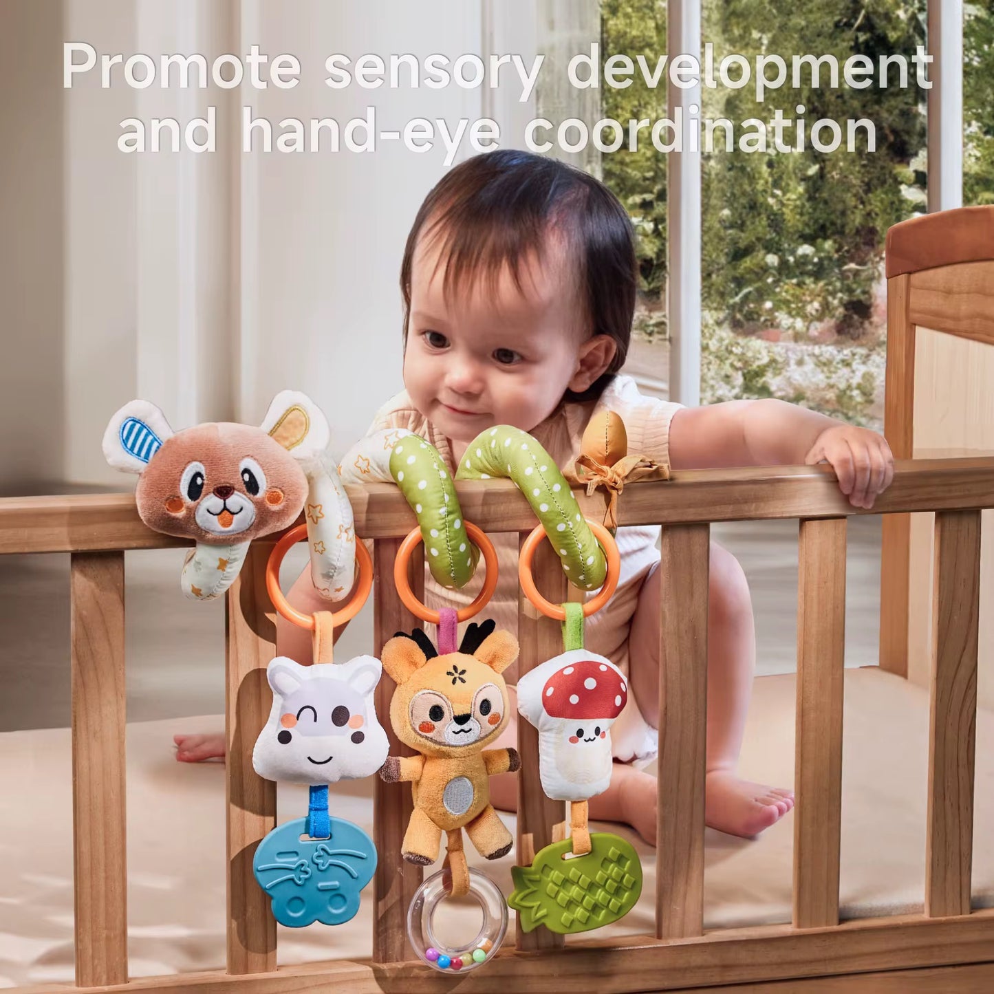 Baby Spiral Activity Toy for Stroller, Crib & Car Seat | Sensory & Teething Toy