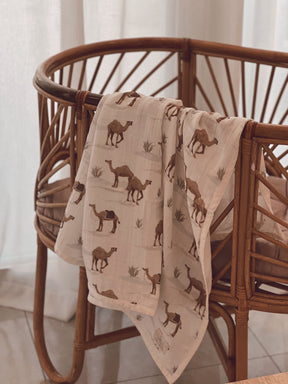 Safari Camel Organic Muslin Blanket