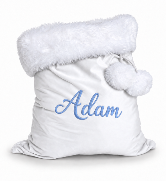 Personalised Velvet Christmas Santa Sack – Custom Embroidered Name