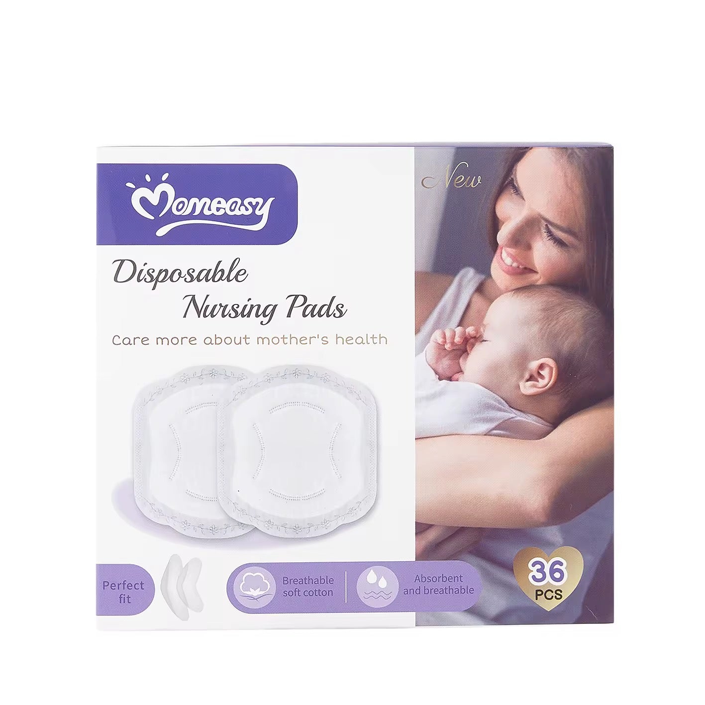     36PCS disposable nursing breast pads box packaging for breastfeeding mothers