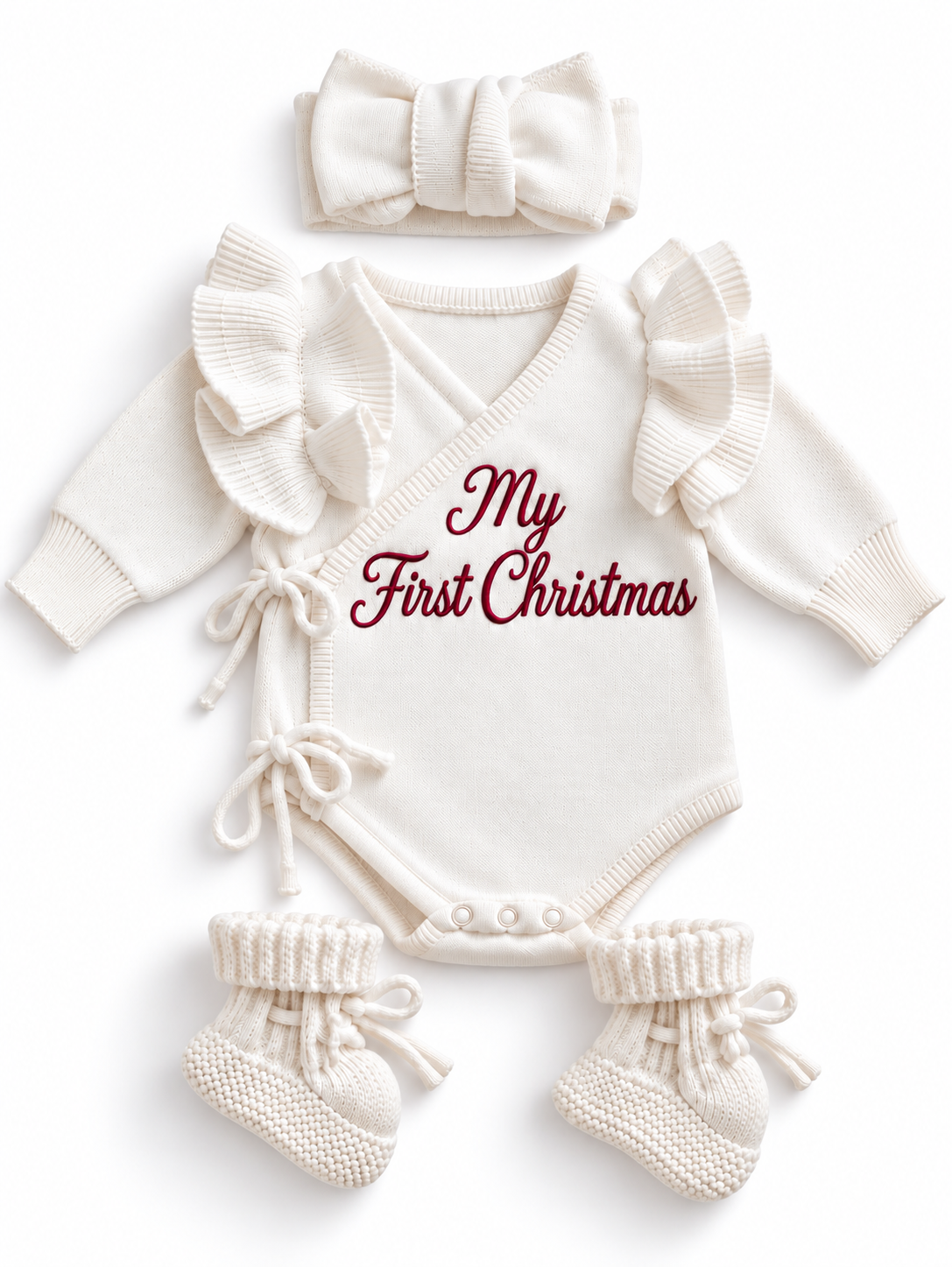 My First Christmas Baby Knitted Outfit Set – 3 Piece