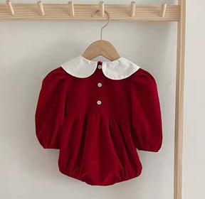 Christmas Velvet smock Dress/Romper