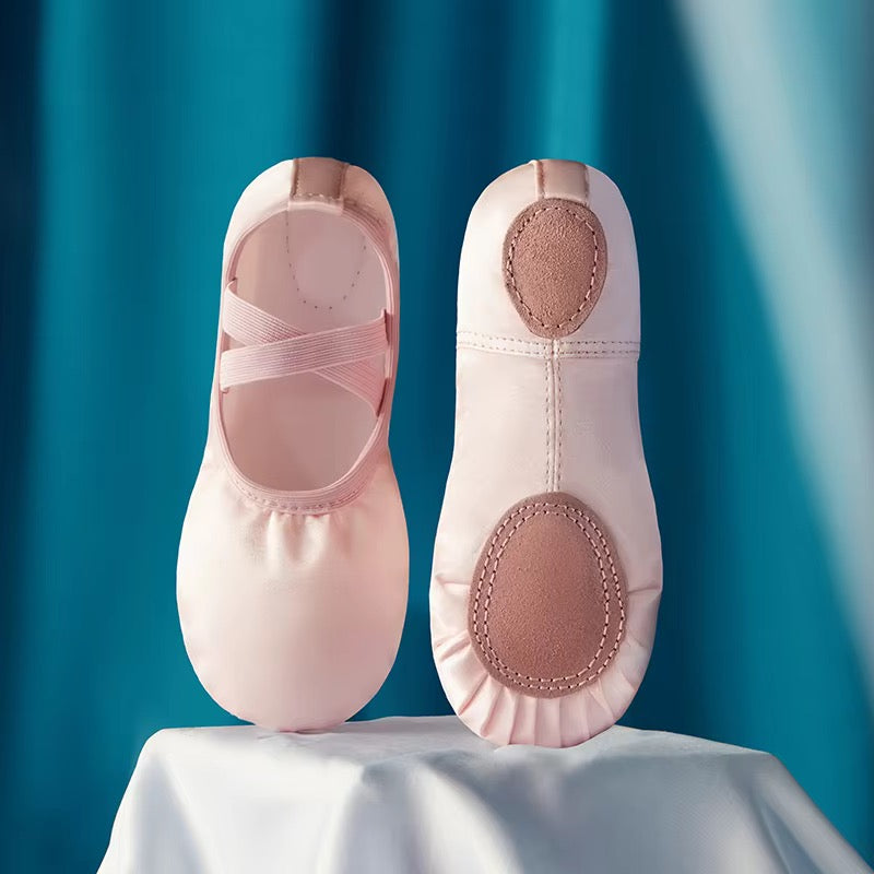 Girls Pink Satin Ballet Shoes