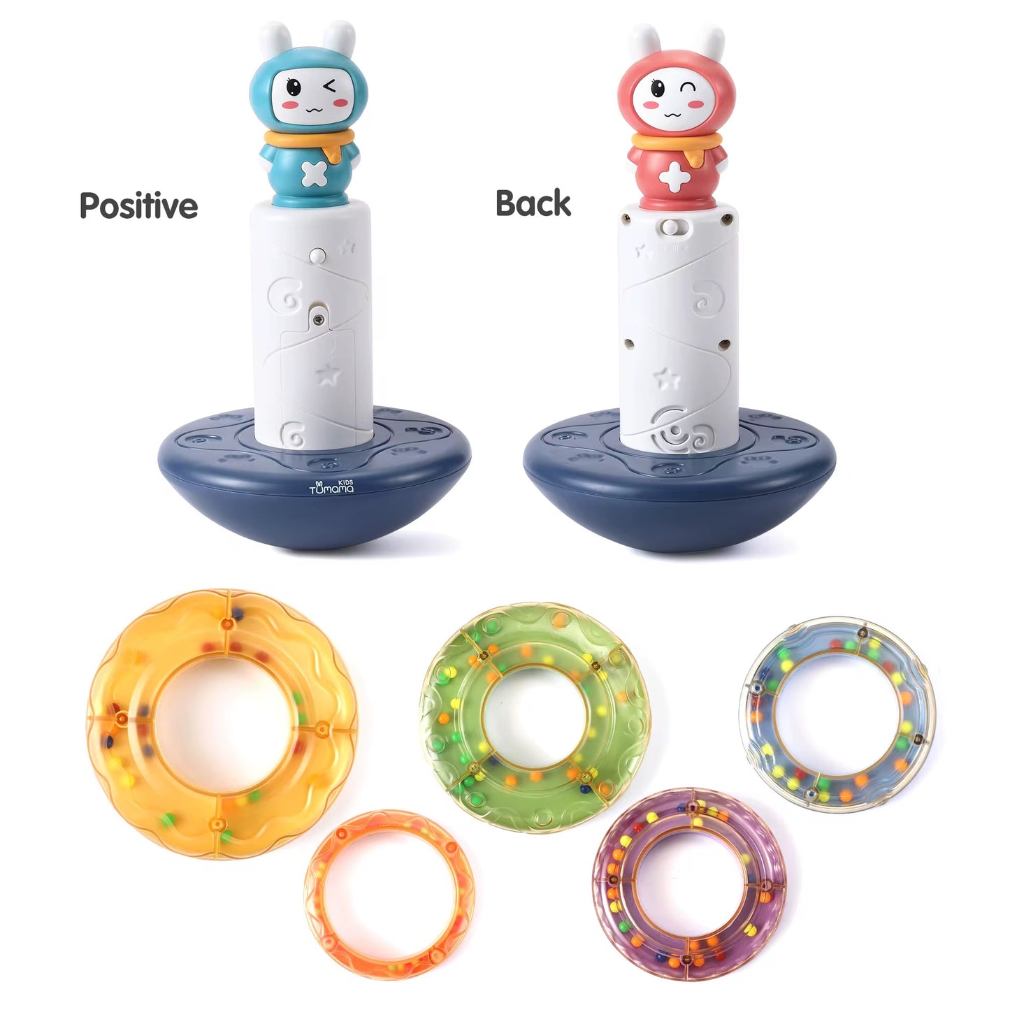 Montessori Musical Stacking Rings Toy for Babies – Light Up Sensory Tumbling Toy
