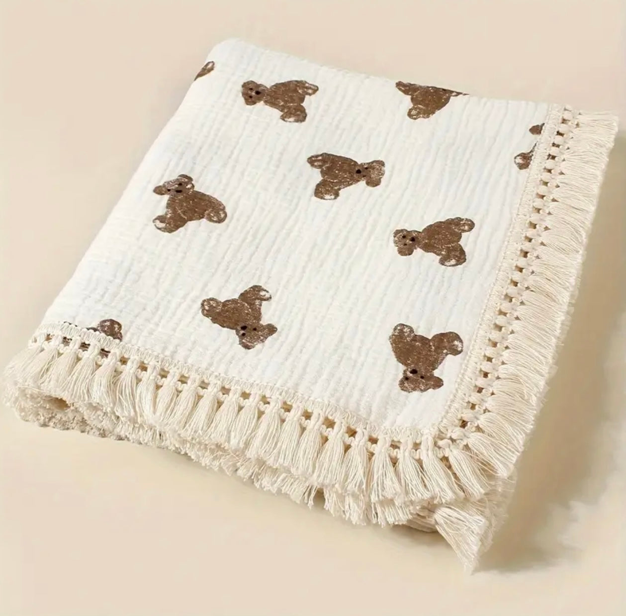Frills Teddy Muslin Blanket