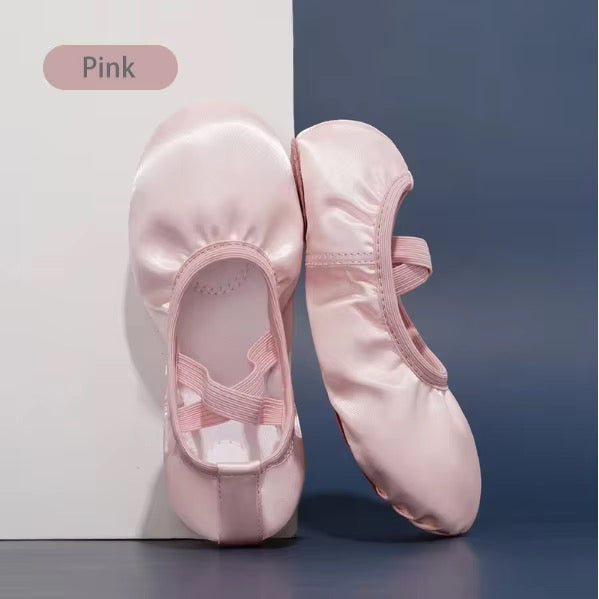 Girls Pink Satin Ballet Shoes