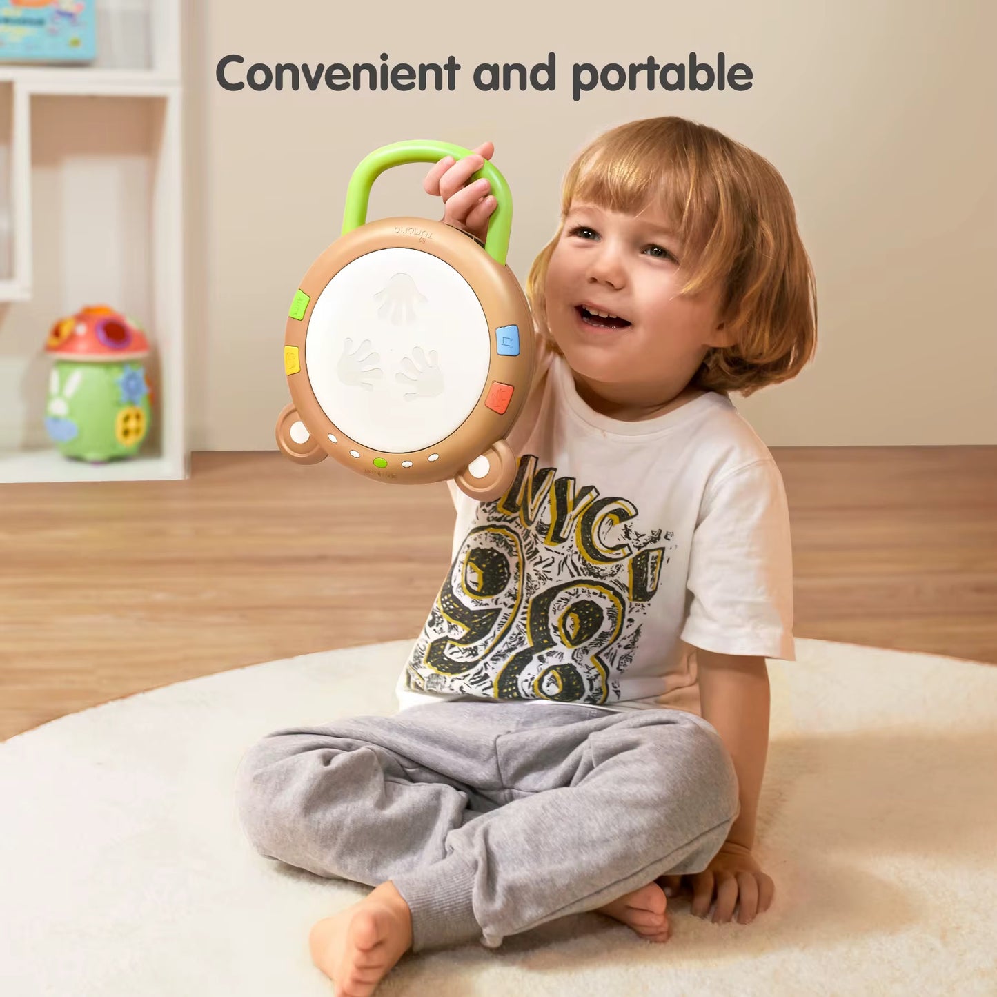 Montessori Baby Musical Drum Toy with Lights & Songs | Interactive Educational Toddler Toy