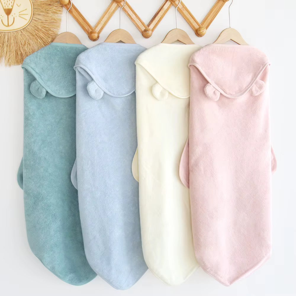 Personalised Organic Cotton Baby Hooded Towel with Bear Ears