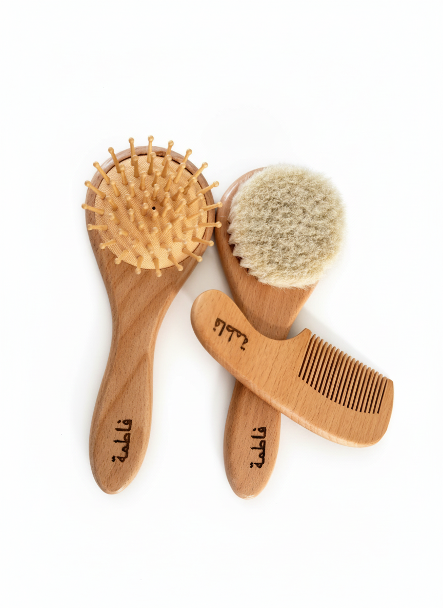 Personalised Baby Hair Brush & Comb Set- Arabic/ English names