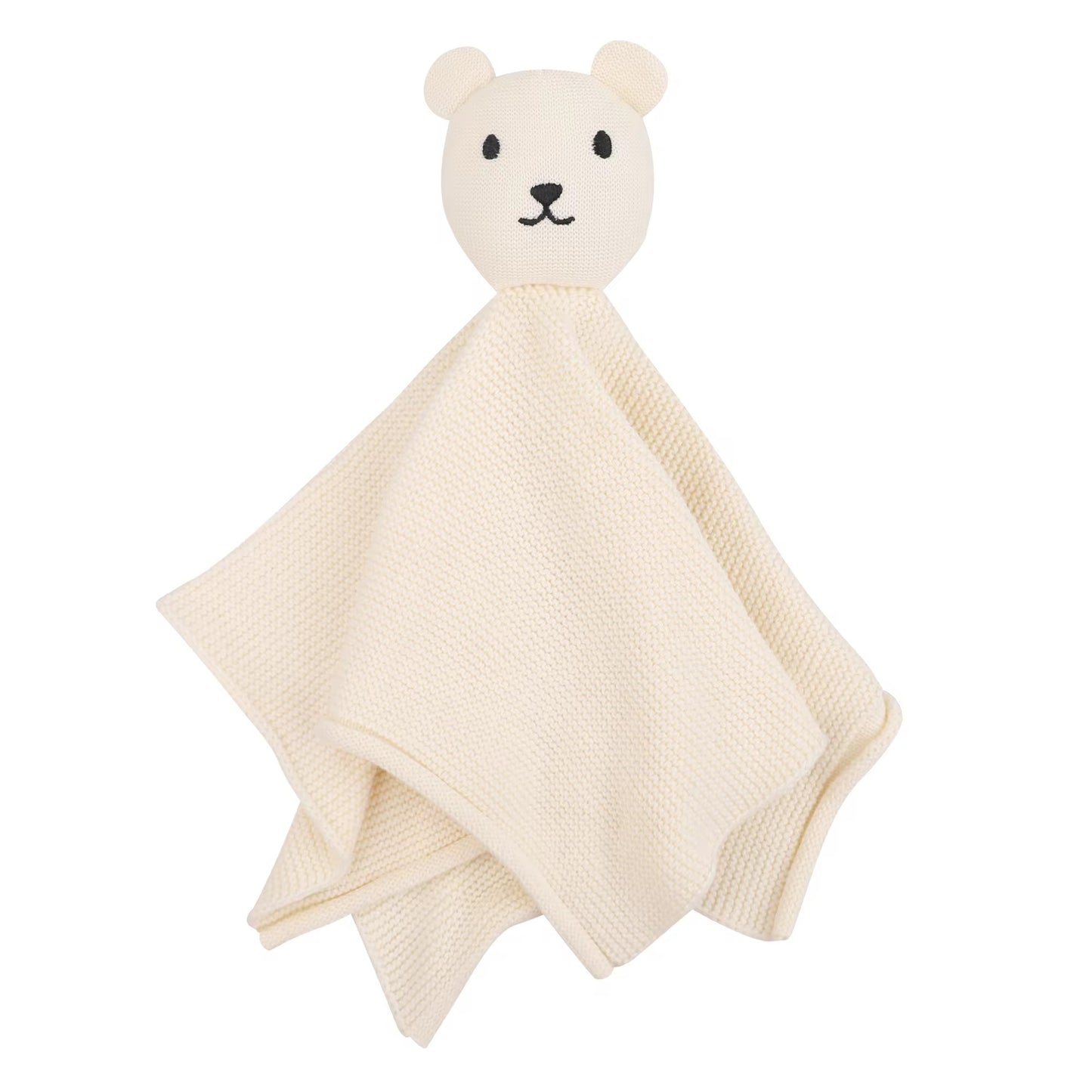 Ivory Knitted Bear Comforter – Can be personalised