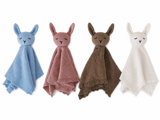 Scalloped Knitted Bunny Comforter Lovey Blanket