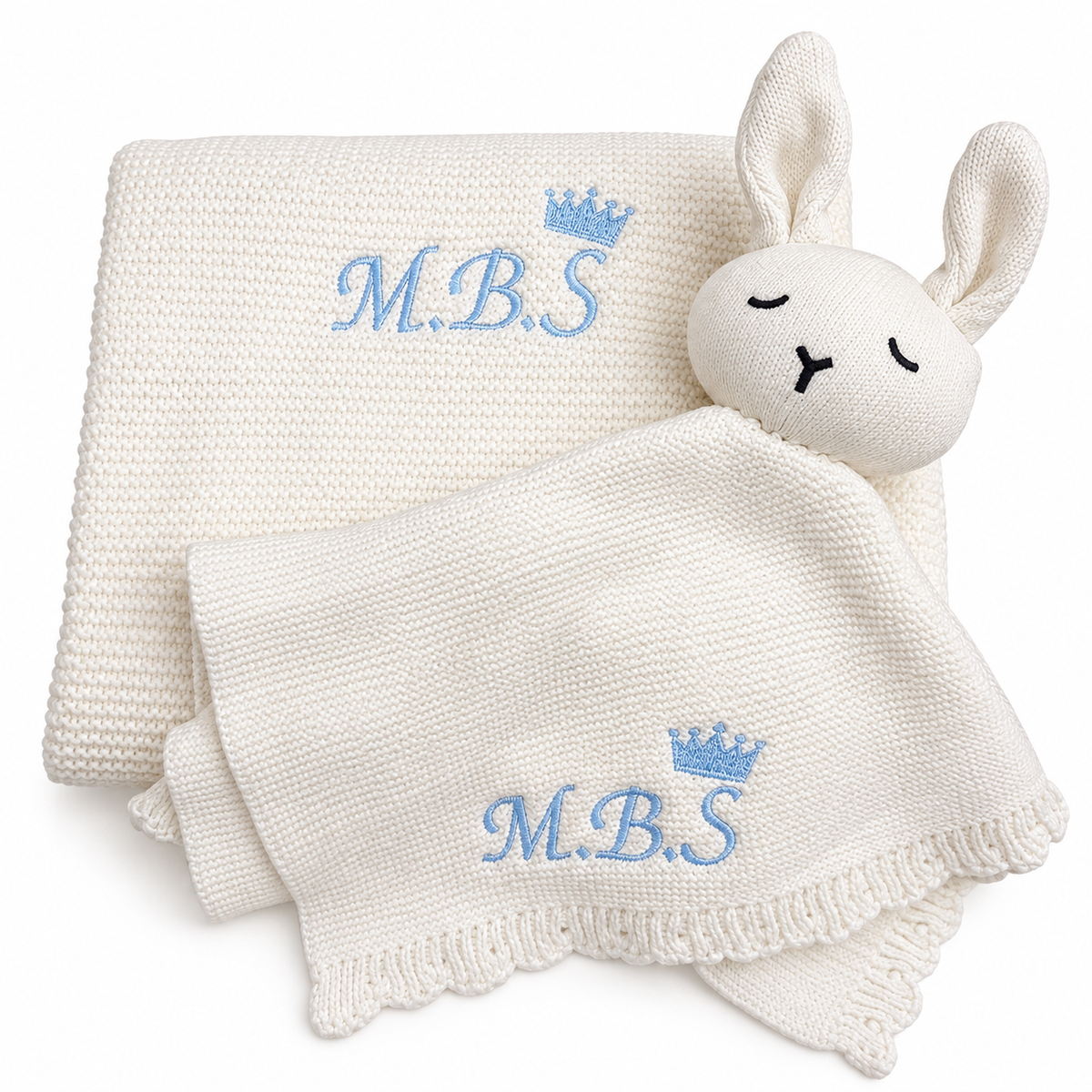 Personalised Baby Boy Gift Box – Newborn Baby Gift Set with Embroidered Blanket