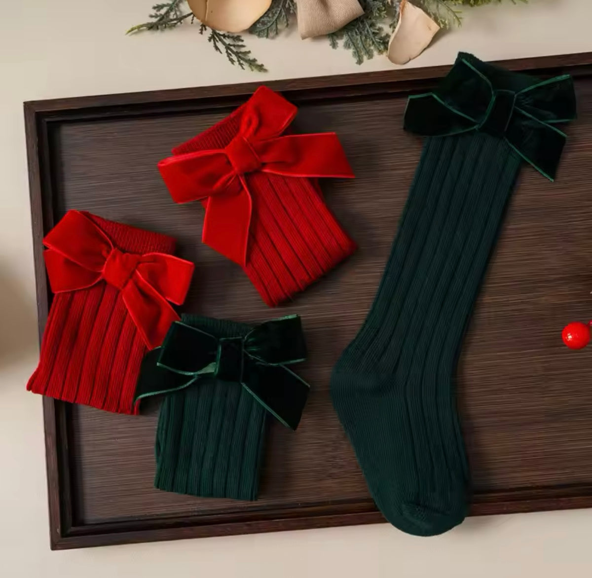 Christmas Socks with bow