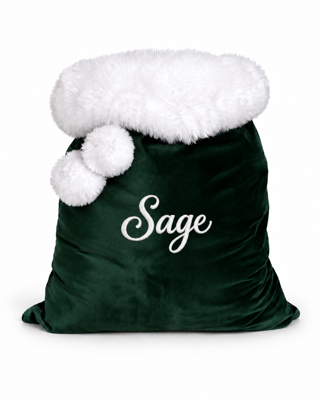 Personalised Velvet Christmas Santa Sack – Custom Embroidered Name