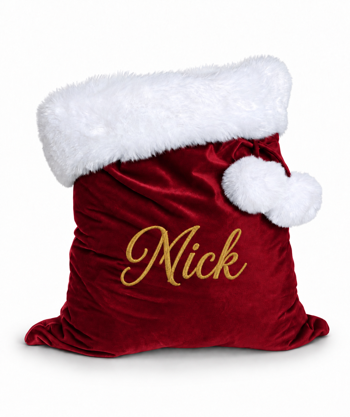 Personalised Velvet Christmas Santa Sack – Custom Embroidered Name