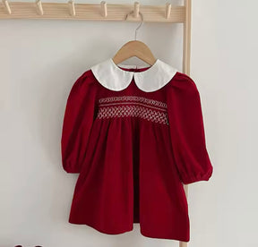 Christmas Velvet smock Dress/Romper