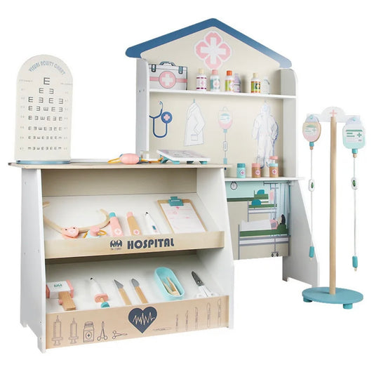 Kids Wooden Role Play Hospital Play Set